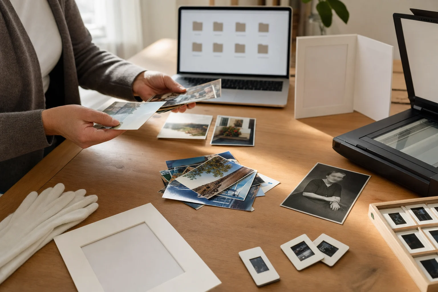 Fotos für eine Trauerfeier digitalisieren: Bilder für Gedenktafel, Anzeige und Erinnerungsmappe vorbereiten