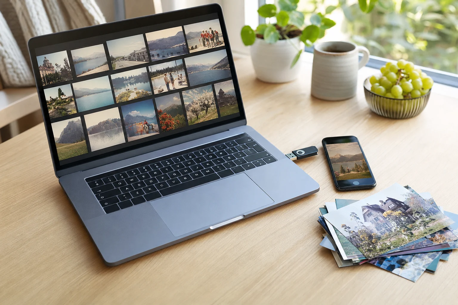Digitalisierte Fotos mit der Familie teilen: WhatsApp, Cloud & USB